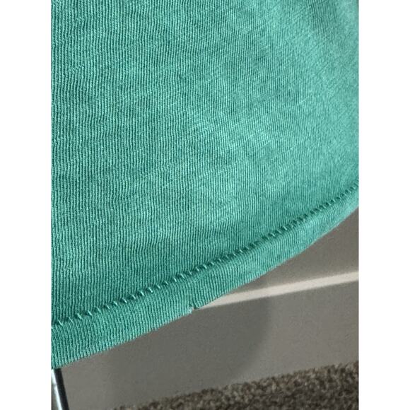 Aerie Kelly Green Distressed Crop Tee T-Shirt Top Tie Hem Women's Small - Picture 10 of 15